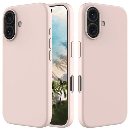 IPhone Silicone Case For Everyday Protection in soft pink, low-bulk PC and silicone shell with flannel lining, full port and button access