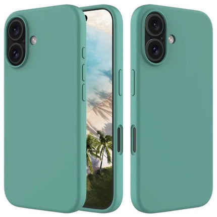 IPhone Silicone Case For Everyday Protection in seafoam green, slim two-material PC and silicone design with soft flannel lining