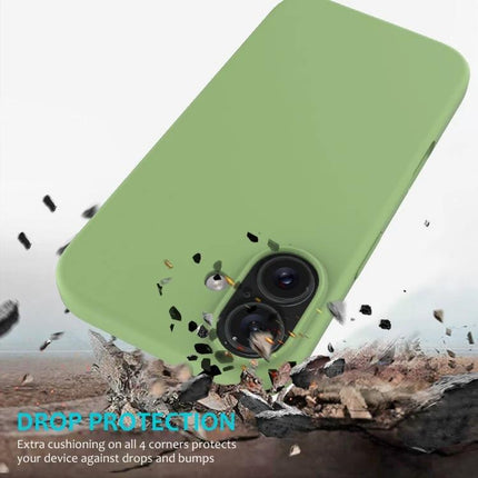 Silicone Phone Case for Everyday Mobile Device Protection in green showing drop protection and precise camera cutouts