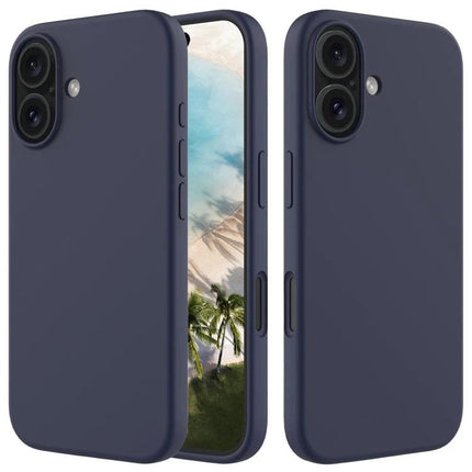 Silicone Phone Case for Everyday Mobile Device Protection - navy silicone shell with soft flannel interior, precise cutouts for buttons and camera