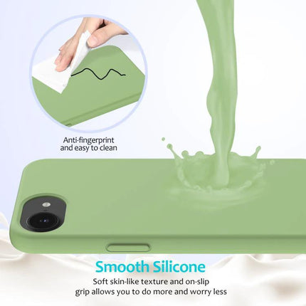 Essential Silicone Case for Everyday iPhone Protection – slim green smooth silicone case with anti-fingerprint, easy-clean surface and camera cutout