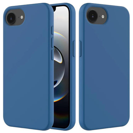 Essential Silicone Case for Everyday iPhone Protection in matte blue showing slim, durable coverage with camera and port access