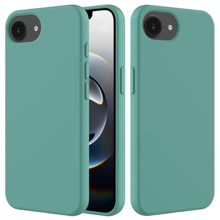 Essential Silicone Case for Everyday iPhone Protection - slim teal silicone case showing front and back with port and camera access