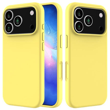 Essential Silicone Case for Everyday iPhone Protection - slim yellow silicone case with raised camera lip and precise port access