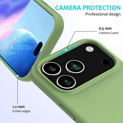 Silicone iPhone Case For Everyday Protection Keeps Your Phone Safe From Scratches And Dirt - slim green case with raised camera guard and accessible ports