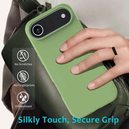 Silicone Phone Case for Everyday Protection in sage green with soft flannel interior, durable PC shell and secure non-slip grip