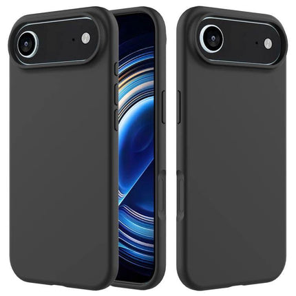 Silicone Phone Case for Everyday Protection - matte black silicone and PC shell with soft flannel interior, slim protective smartphone cover