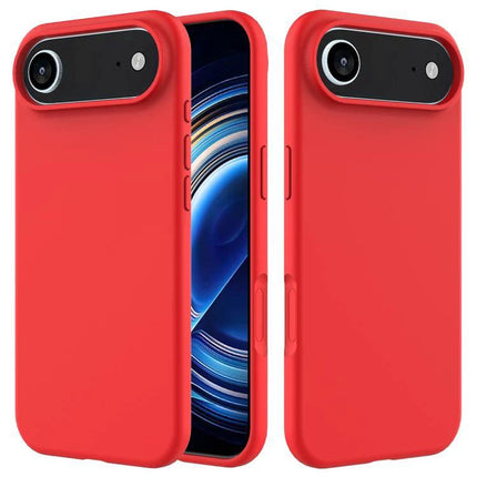 Silicone Phone Case for Everyday Protection - red silicone case with soft flannel interior and durable PC shell shown on smartphone