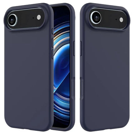 Silicone Phone Case for Everyday Protection navy silicone case with soft flannel interior, raised camera lip and full button coverage