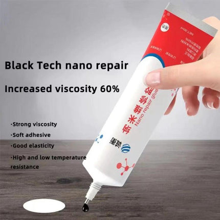 Nano Repair Glue: Versatile Adhesive for Home and Electronics Use - tube of black tech nano repair glue being applied to a surface