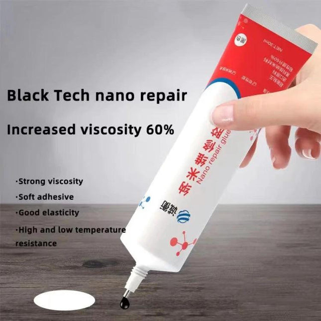 Nano Repair Glue: Versatile Adhesive for Home and Electronics Use - tube of black tech nano repair glue being applied to a surface