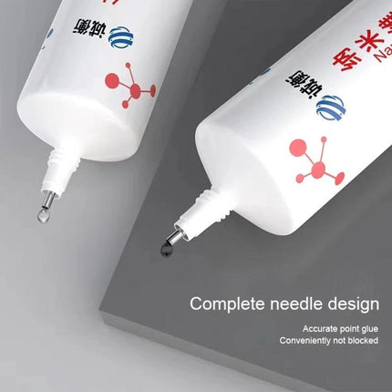Nano Repair Glue: Versatile Adhesive for Home and Electronics Use - dual white precision needle bottles dispensing clear adhesive for electronics repair