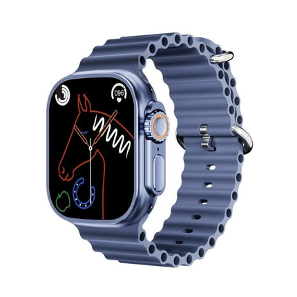 A Versatile Smart Watch for Daily Health and Activity Tracking - blue sport band smartwatch showing heart rate and activity screen