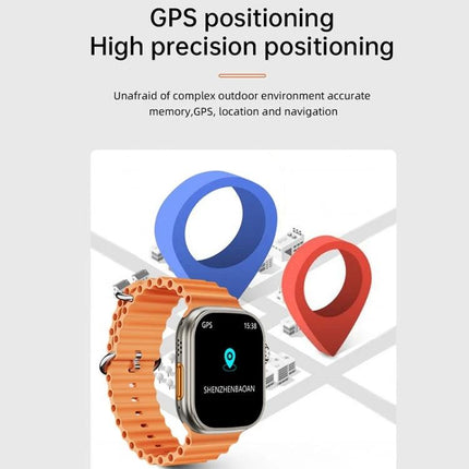 A Versatile Smart Watch for Daily Health and Activity Tracking - GPS positioning watch with orange strap showing location pins