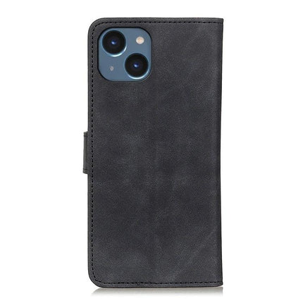 KHAZNEH Leather Phone Case Everyday Protection slim black PU leather wallet case with two card slots and soft TPU inner shell