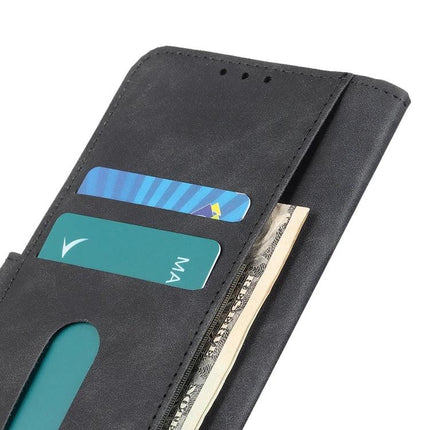 KHAZNEH Leather Phone Case Everyday Protection slim black PU leather wallet case with two card slots and cash pocket