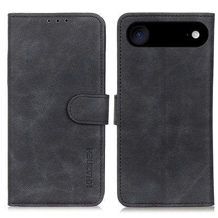 Khazneh Retro Leather Phone Case For Everyday Protection And Easy On The Go Use During Daily Commutes - gray PU leather wallet case with card slots and kickstand