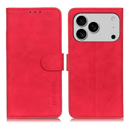 Khazneh Retro Leather Phone Case For Everyday Protection And Easy On The Go Use During Daily Commutes red PU leather folio with card slots and kickstand