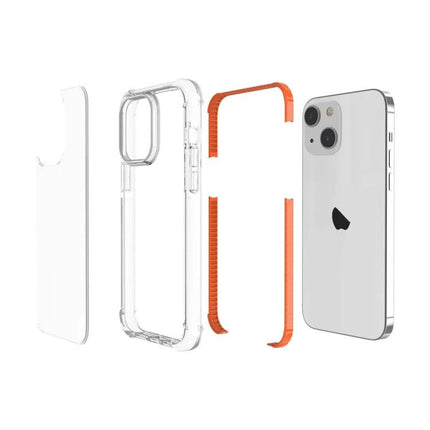Durable Phone Case For Daily Use showing TPU core, acrylic shell, raised edges and iPhone 15/15 Plus compatibility