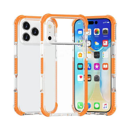 Phone Case For Everyday Protection During Daily Activities - clear TPU acrylic case with orange bumpers for commuting and drops