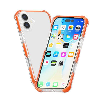 iPhone Case Durable for Everyday Protection on Commutes, Travel, and Daily Errands clear TPU acrylic bumpers orange trim