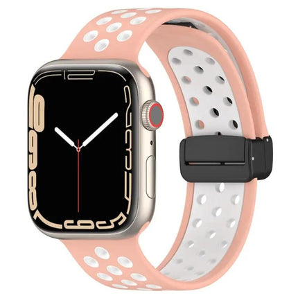 Magnetic Silicone Watch Band For Apple Watch SE 44mm