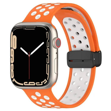 Magnetic Silicone Watch Band For Apple Watch SE 44mm