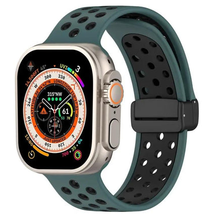 Magnetic Buckle Silicone Band For Apple Watch SE 44mm