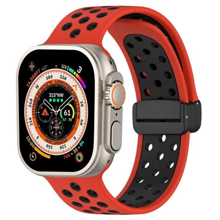 Magnetic Buckle Silicone Band For Apple Watch SE 44mm
