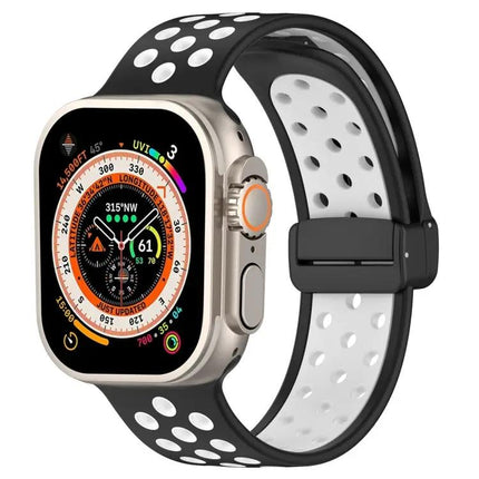 Magnetic Buckle Silicone Watch Band For Apple Watch 45mm