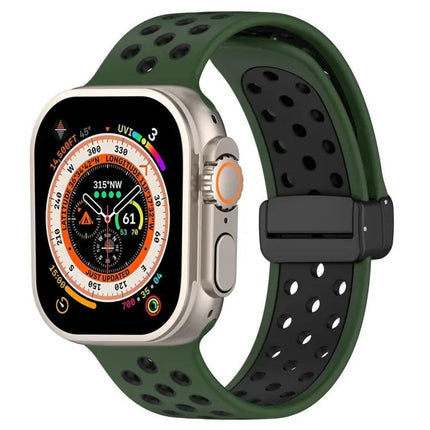 Magnetic Buckle Silicone Watch Band For Apple Watch 45mm