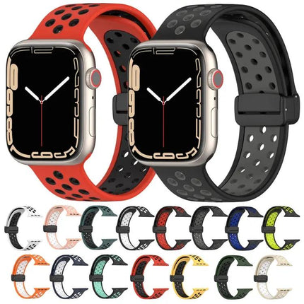 Magnetic Buckle Silicone Band For Apple Watch 38mm Black