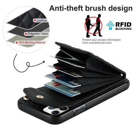 Phone Case With Card Storage For Daily Carry featuring RFID-blocking PU leather card slots, adjustable lanyard and TPU protection for commuters and students
