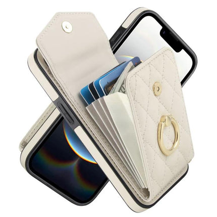 Lanyard Phone Case For Daily Use, Keeps Phone And Essentials Accessible Hands Free white quilted wallet case with RFID card slot and adjustable lanyard