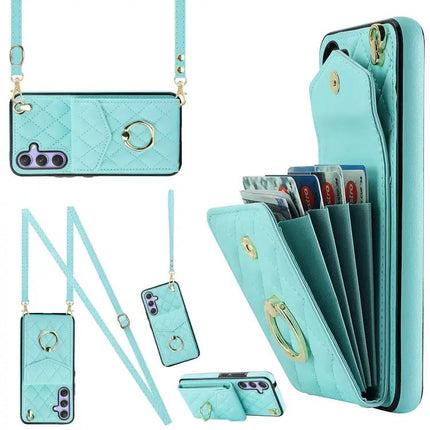 PU Leather Card Case With Lanyard For Galaxy S24 A54 S23