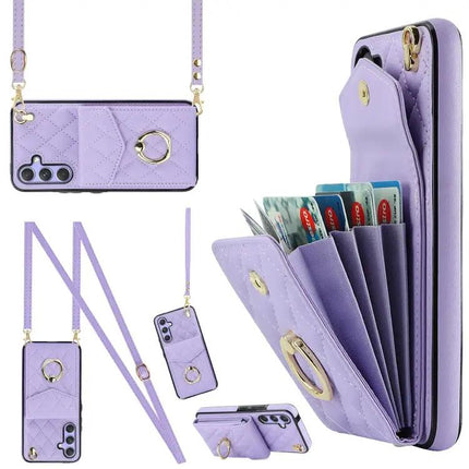 PU Leather Card Case With Lanyard For Galaxy S24 A54 S23
