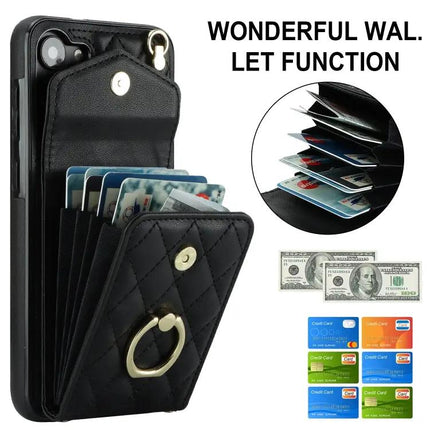 PU Card Wallet Case Lanyard For S23 S23+ Note20 Ultra