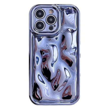 iPhone Case for Everyday Life Protection - glossy metallic wavy soft TPU phone case with full-edge protection and secure grip