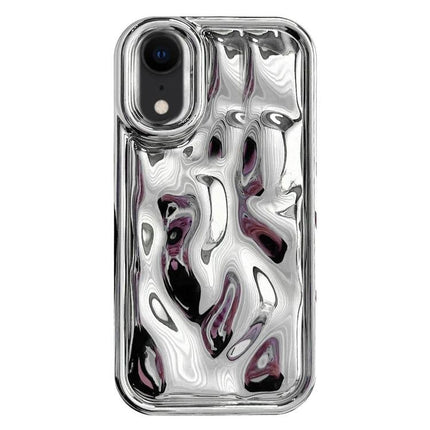 Phone Case For Everyday Protection At Home And On The Go slim reflective silver protective phone case with textured metallic finish