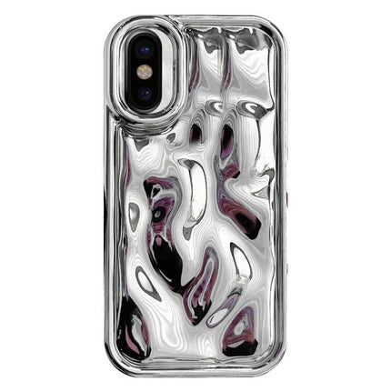 Phone Case For Everyday Protection At Home And On The Go - slim reflective silver textured protective phone case for daily use