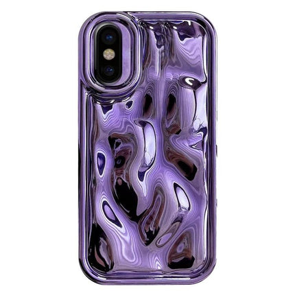 Phone Case For Everyday Protection At Home And On The Go - slim glossy purple protective phone case with marbled swirls
