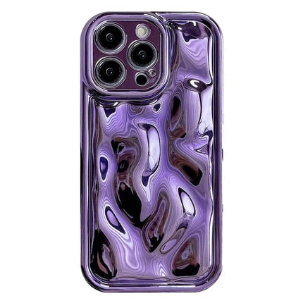 Phone Case for Everyday iPhone Handling in glossy electroplating meteorite purple TPU, slim protective cover for commuting and daily use