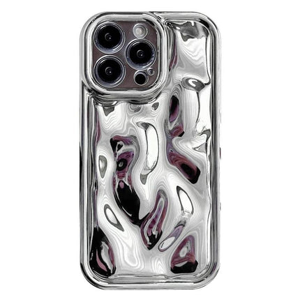 Phone Case for Everyday iPhone Handling with slim soft TPU, electroplating meteorite texture and lightweight silver mirror finish