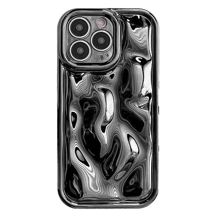 Smartphone Case For Everyday Protection Soft TPU glossy black marbled slim soft TPU phone case rear view