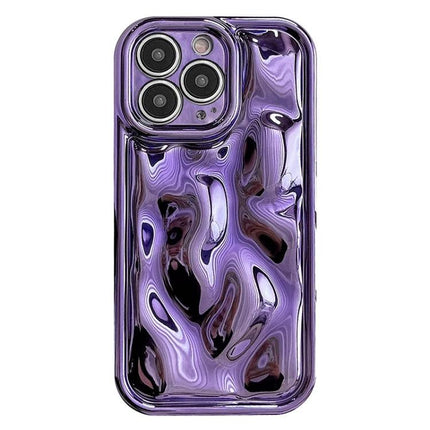 Smartphone Case For Everyday Protection Soft TPU purple glossy marbled slim soft TPU protective phone case