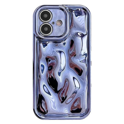 Phone Case for Everyday iPhone Handling with slim soft TPU and electroplating meteorite texture, glossy purple protective cover