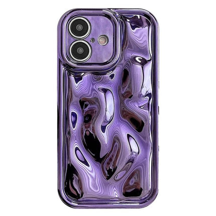 Phone Case for Everyday iPhone Handling - slim purple electroplating meteorite texture TPU protective case