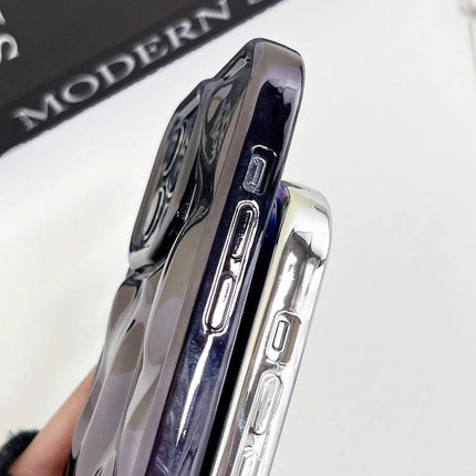 Phone Case for Everyday iPhone Handling with slim soft TPU, electroplating meteorite texture, precise side button cutouts and glossy metallic finish