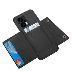 Magnetic Phone Case with Double Buckle and Card Slots