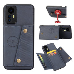 Magnetic Phone Case with Double Buckle and Card Slots